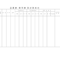 공종별 • 항목별 정산명세서 공종별 • 항목별 정산명세서